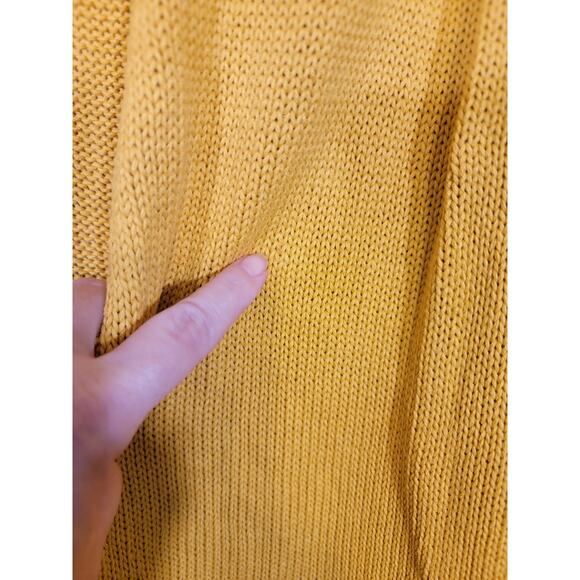 Loft Women's 100% Cotton Open Front Knit Cardigan Sweater Yellow Size Medium - Picture 3 of 7